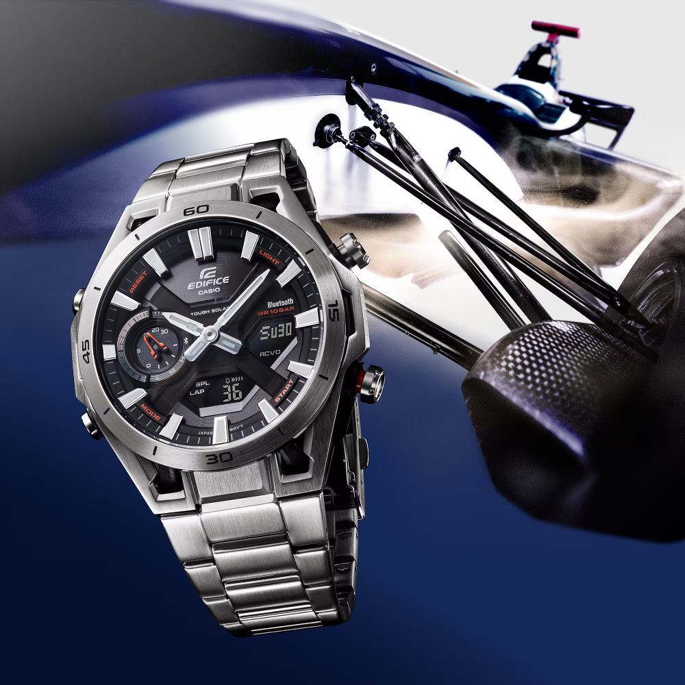 Đồng hồ Edifice Casio 45.8 mm Nam ECB-2300D-1ADF Màu Bạc