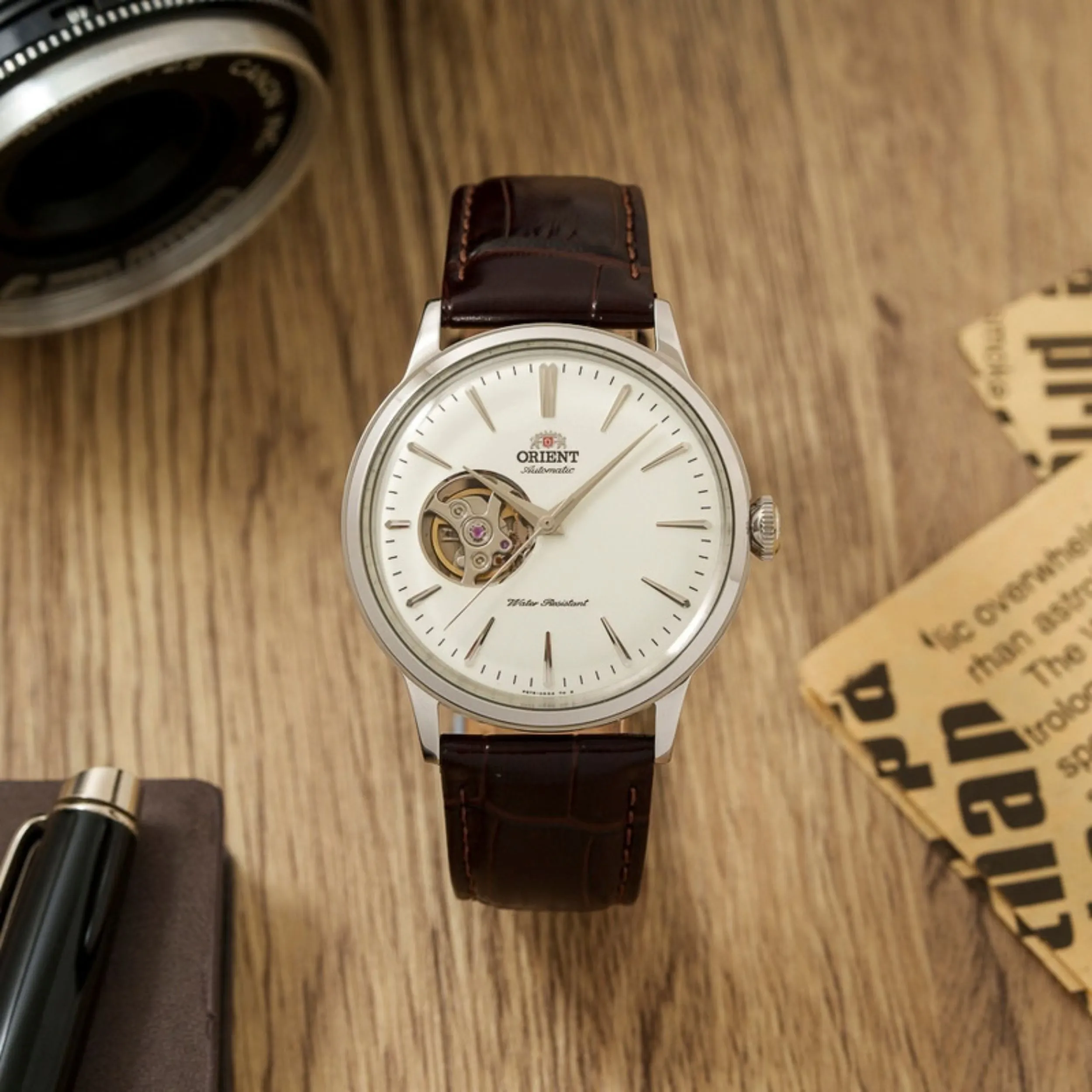 Đồng hồ Orient Bambino Open Heart 40.5 mm Nam RA-AG0002S30B Màu Nâu
