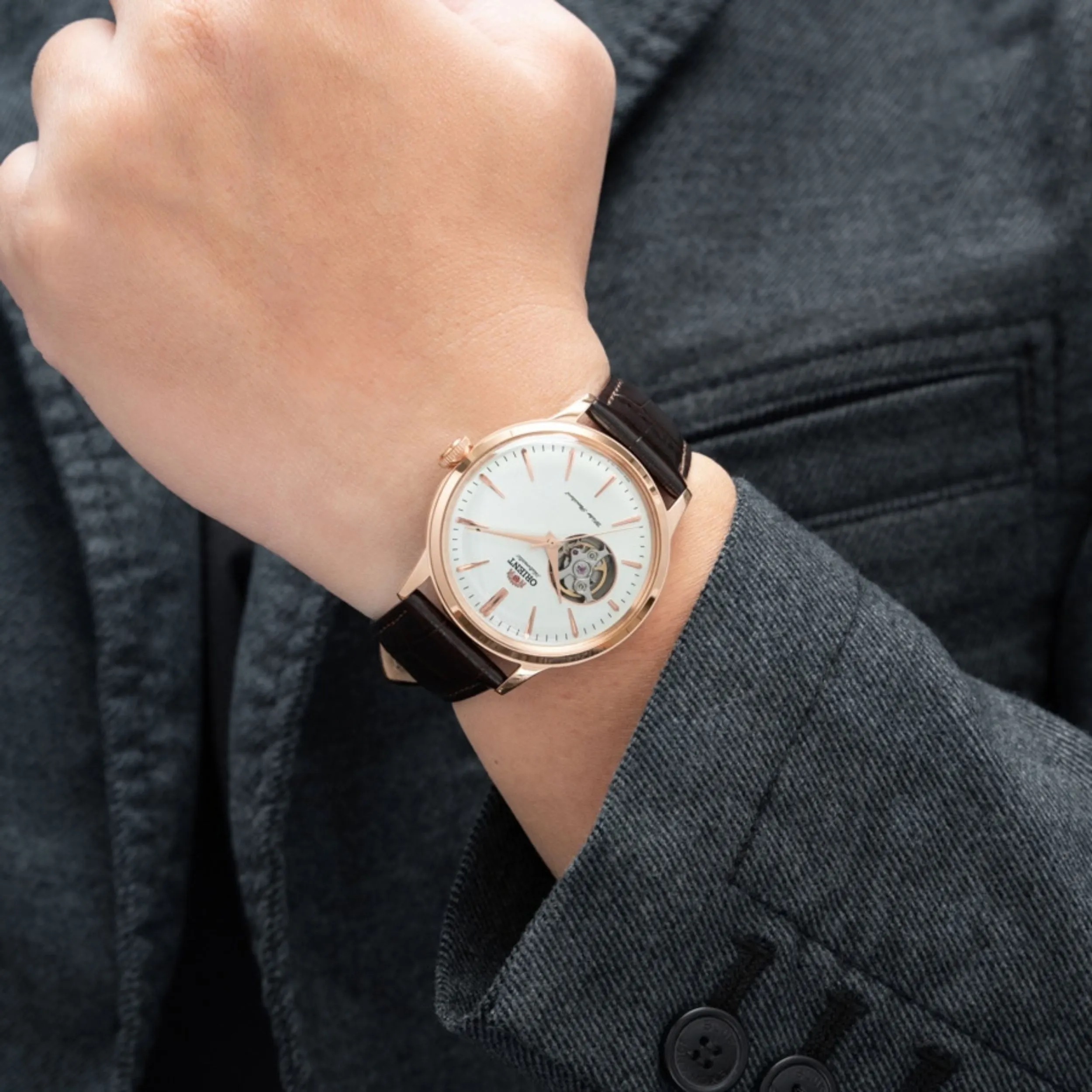 Đồng hồ Orient Bambino Open Heart 40.5 mm Nam RA-AG0001S30B - 2