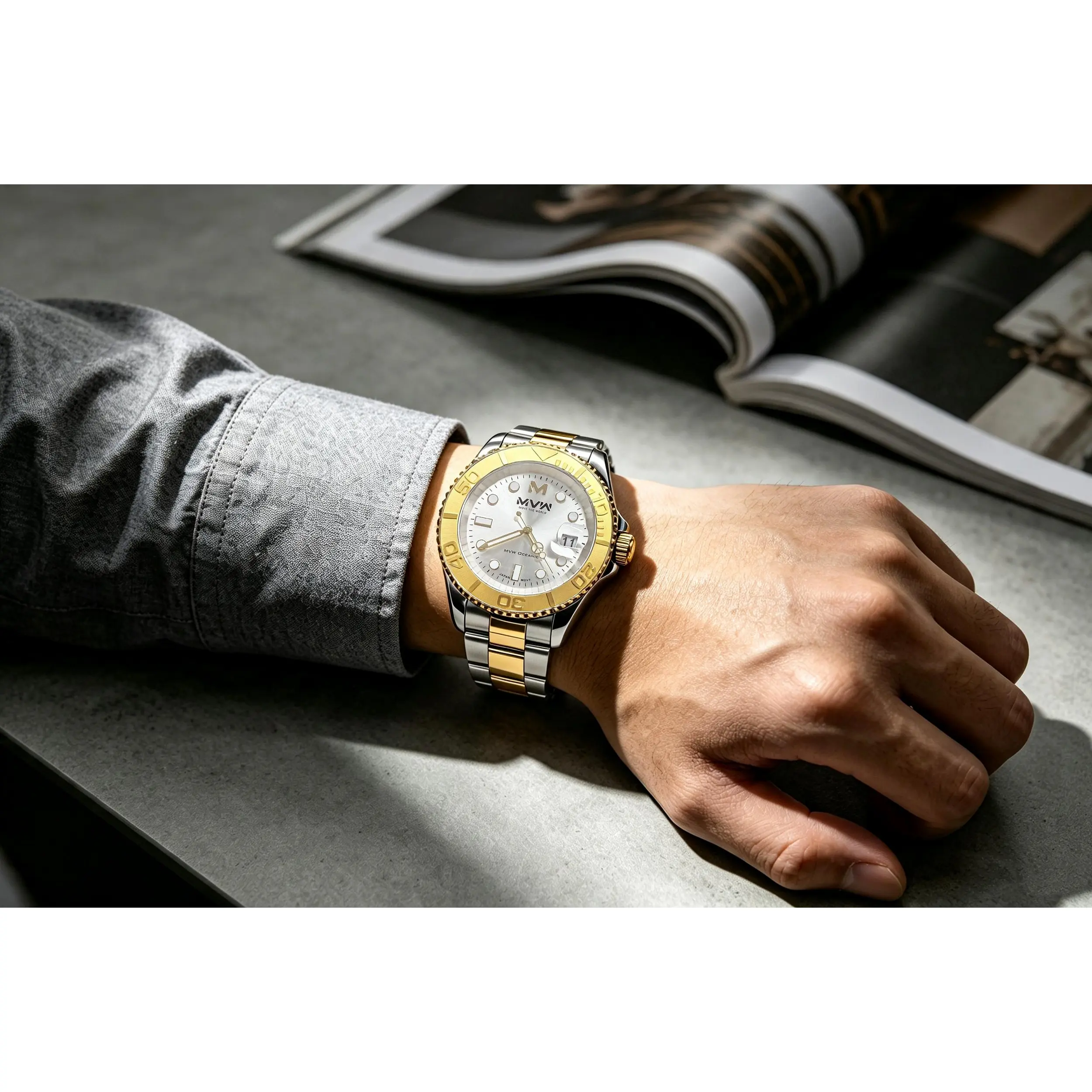 Đồng hồ MVW Oceanic 40.5 mm Nam SS5526-07 Màu Màu kết hợp