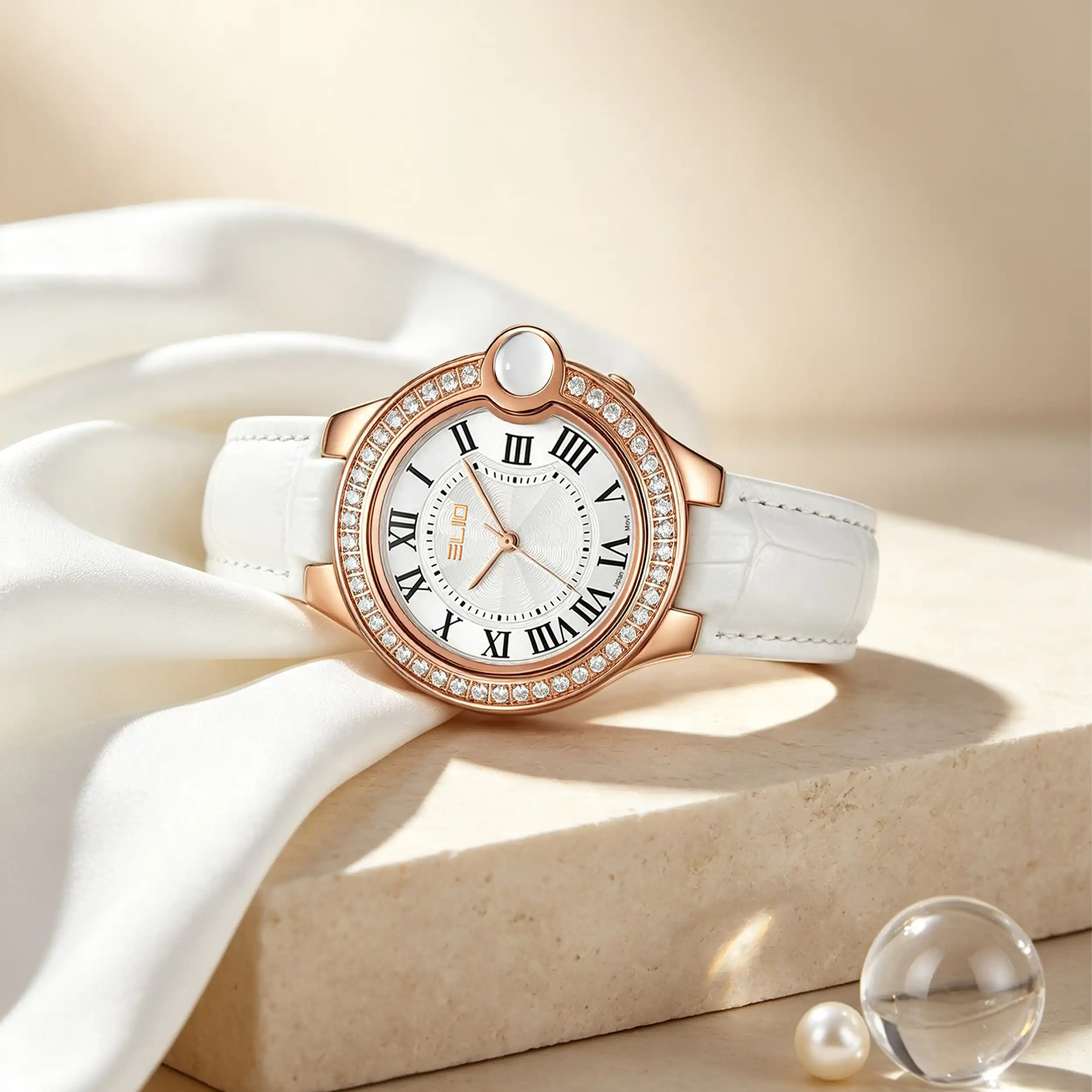 Đồng hồ Elio Elegant 33 mm Nữ EL213-01 Màu Trắng