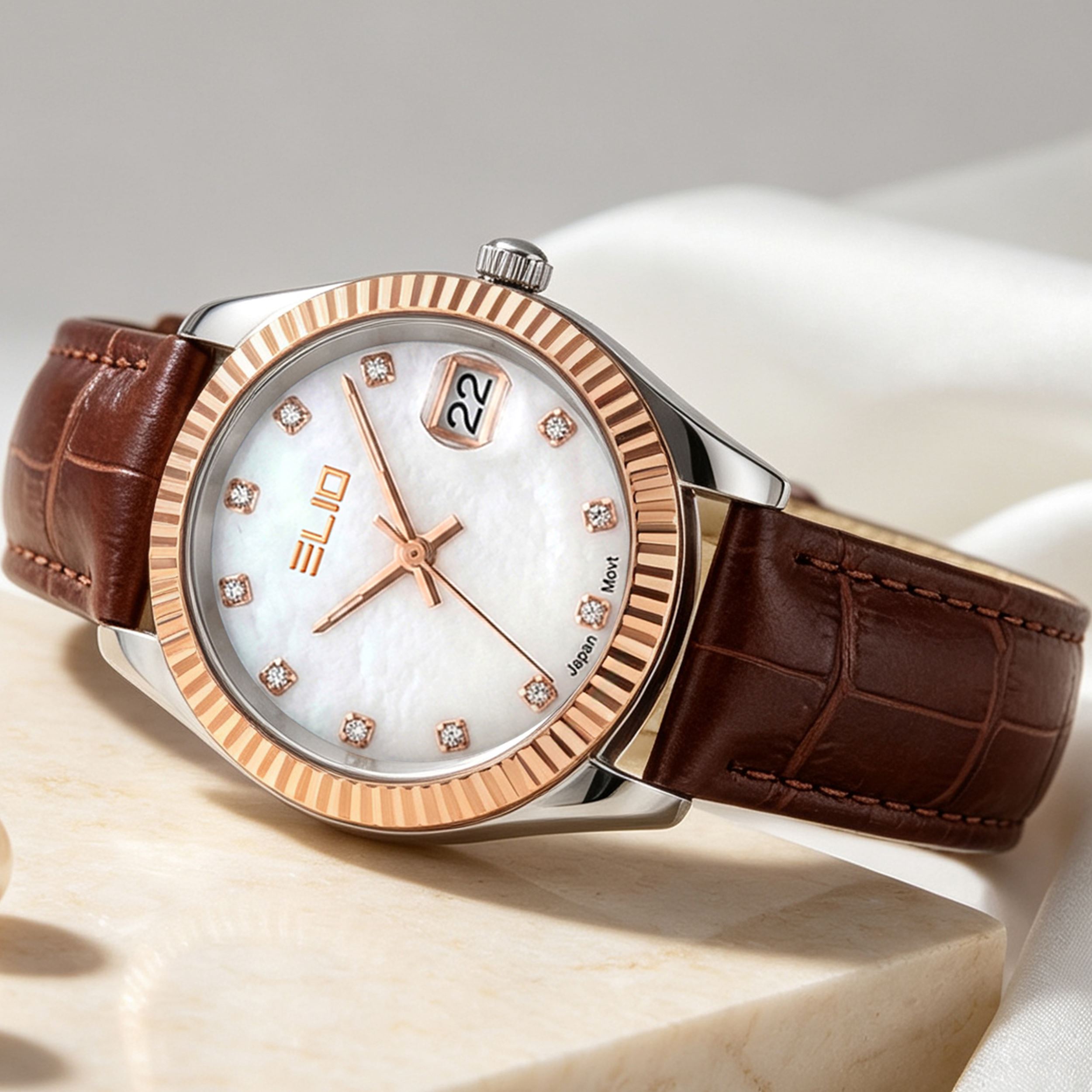 Đồng Hồ Elio Elegant 32 mm Nữ EL250626-04 Màu Nâu