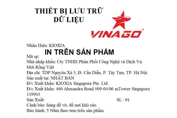 USB 3.2 64GB Kioxia U301 Gen 1 Màu Đen