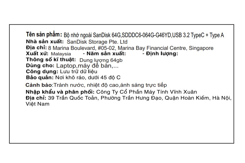 USB Phone Drive 3.2 64GB Sandisk SDDDC6 Màu Đen