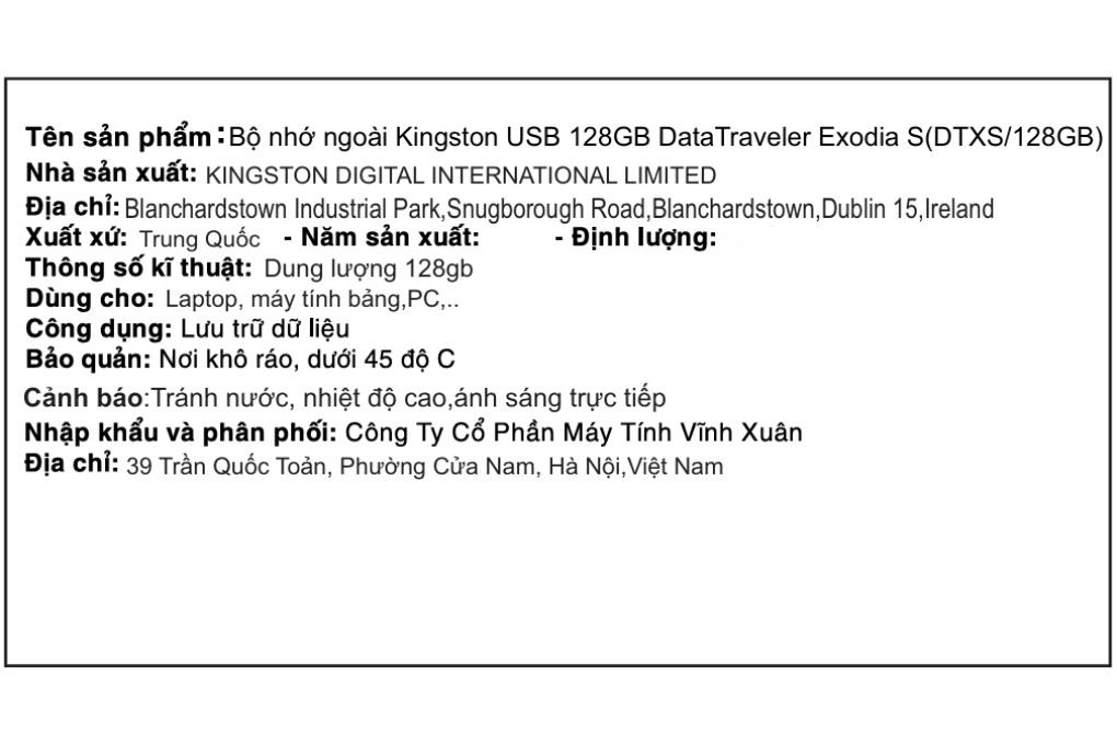 USB 3.2 128GB Kingston DataTraveler Exodia DTXS Màu Đen Xanh