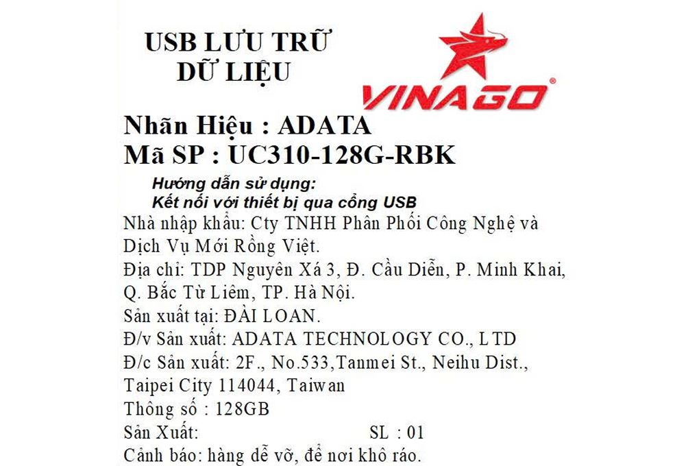 USB 3.2 128GB ADATA UC310 Màu Đen