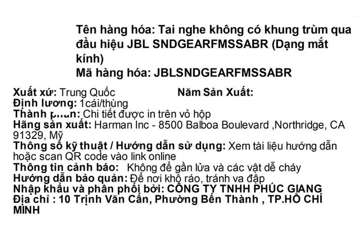 Mắt kính phát nhạc JBL Soundgear Frames Vàng hổ phách Màu Vàng