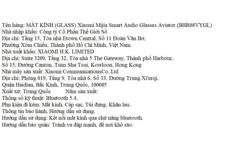 Mắt kính phát nhạc Xiaomi Mijia Smart Audio Glasses Aviator (BHR08VYGL) Màu Vàng đồng