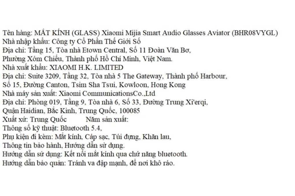 Mắt kính phát nhạc Xiaomi Mijia Smart Audio Glasses Aviator BHR08VYGL Màu Vàng đồng