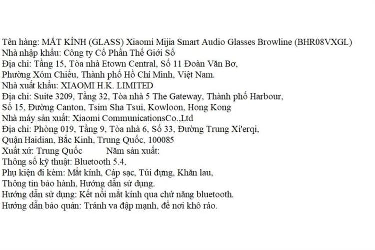 Mắt kính phát nhạc Xiaomi Mijia Smart Audio Glasses Browline (BHR08VXGL) Màu Đen