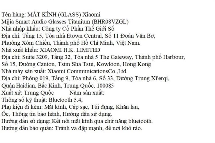 Mắt kính phát nhạc Xiaomi Mijia Smart Audio Glasses Titanium (BHR08VZGL) Màu Bạc