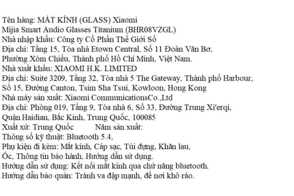 Mắt kính phát nhạc Xiaomi Mijia Smart Audio Glasses Titanium BHR08VZGL Màu Bạc