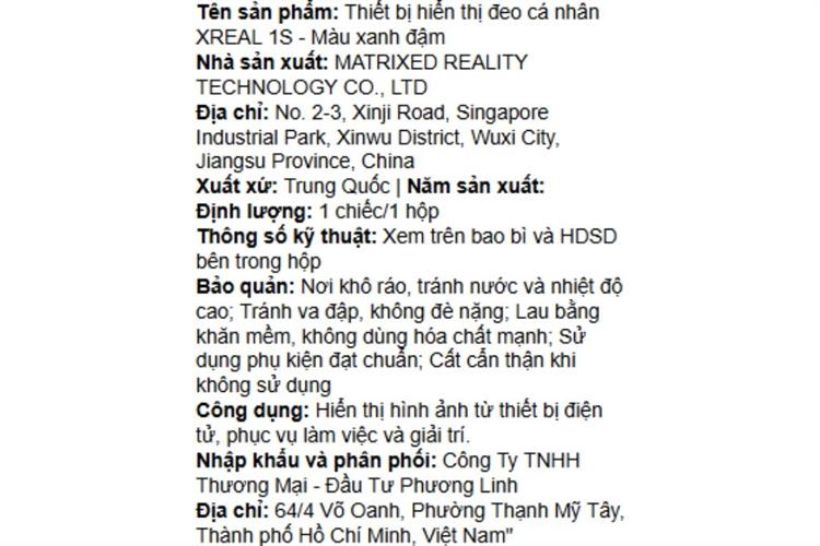 Mắt kính thông minh XREAL 1S Màu Xanh Dương