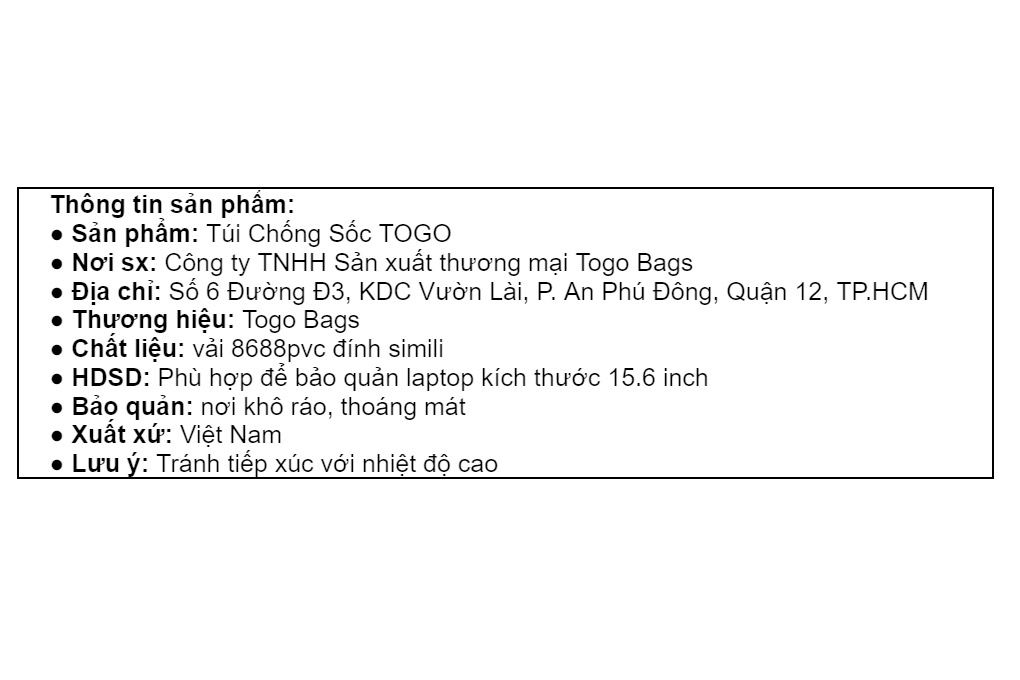 Túi xách chống sốc Laptop 15.6 inch Togo TCSN15.6 - 10