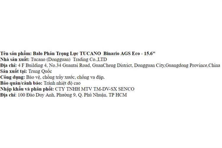 Balo laptop 15.6 inch Tucano Binario AGS Eco Màu Xanh Dương