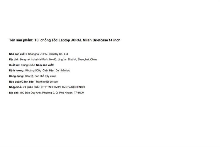 Túi xách chống sốc Laptop 14 inch JCPAL Milan Briefcase Màu Tím hồng