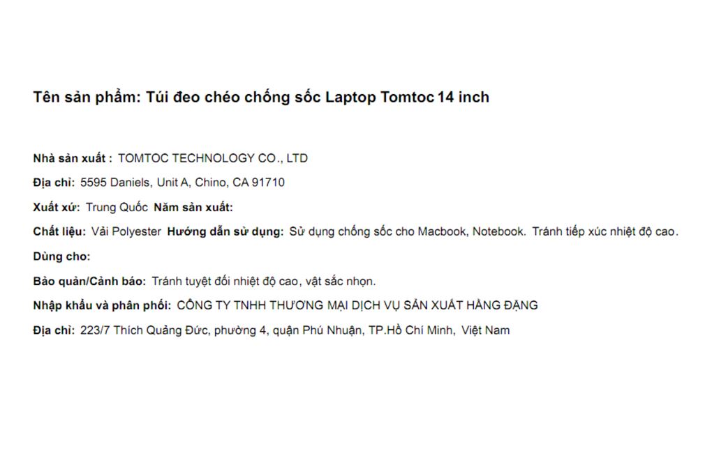 Túi xách chống sốc Laptop 14 inch Tomtoc A42D3B1 - 4