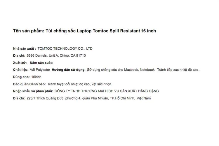 Túi xách chống sốc Laptop 16 inch Tomtoc Spill Resistant Màu Xám