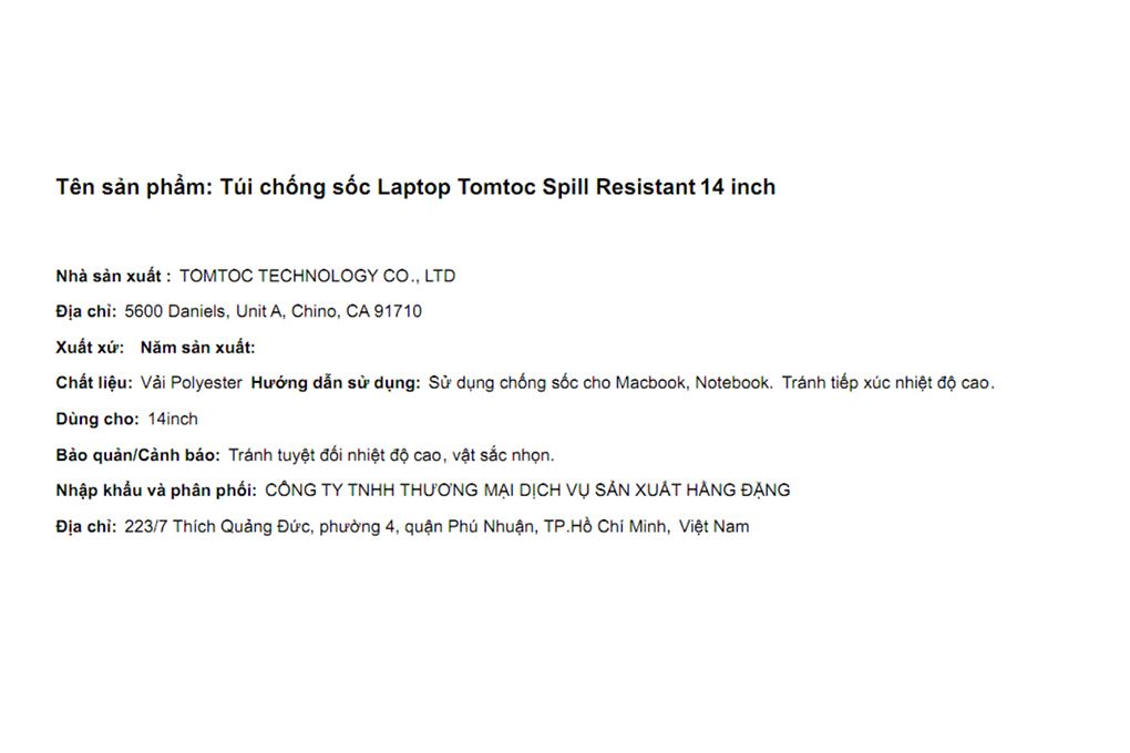 Túi xách chống sốc Laptop 14 inch Tomtoc Spill Resistant A22 - 4