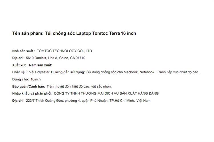 Túi chống sốc Laptop 16 inch Tomtoc Terra Màu Xanh mint