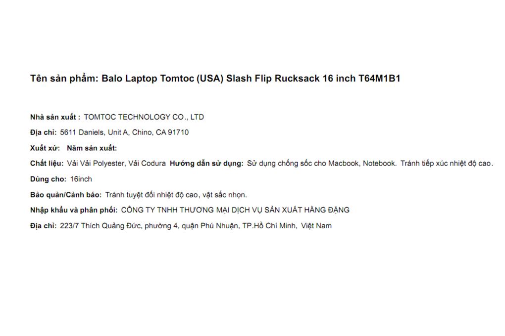 Balo Laptop 16 inch Tomtoc Slash Flip Rucksack T64M1B1 - 4