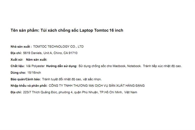 Túi xách chống sốc Laptop 16 inch Tomtoc A42 Màu Xám