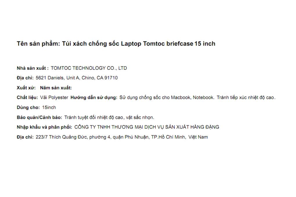 Túi xách chống sốc Laptop 15 inch Tomtoc Briefcase A43 - 4