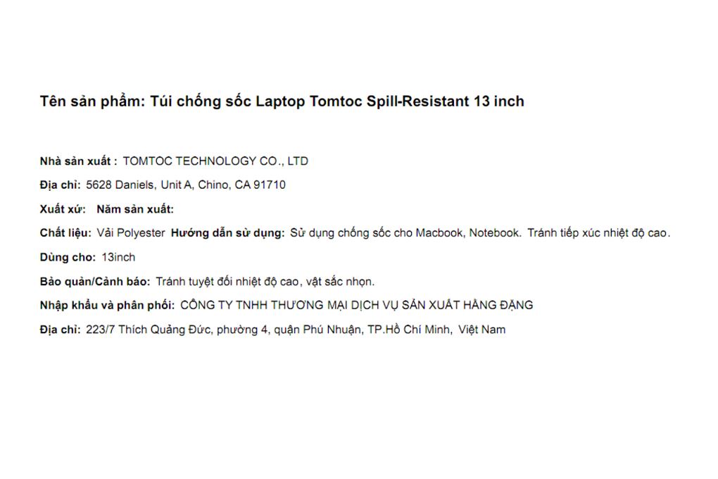 Túi xách chống sốc Laptop 13 inch Tomtoc Spill-Resistant A22 - 4