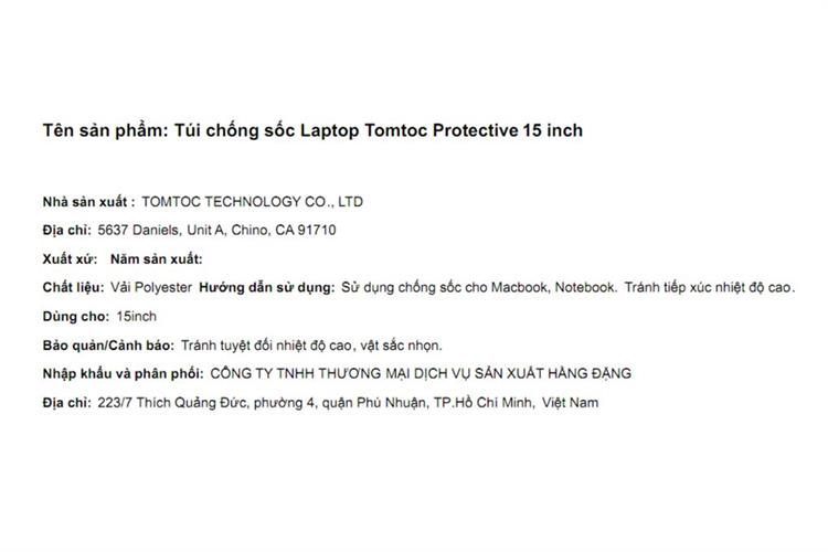 Túi chống sốc Laptop 15 inch Tomtoc Protective Màu Hồng