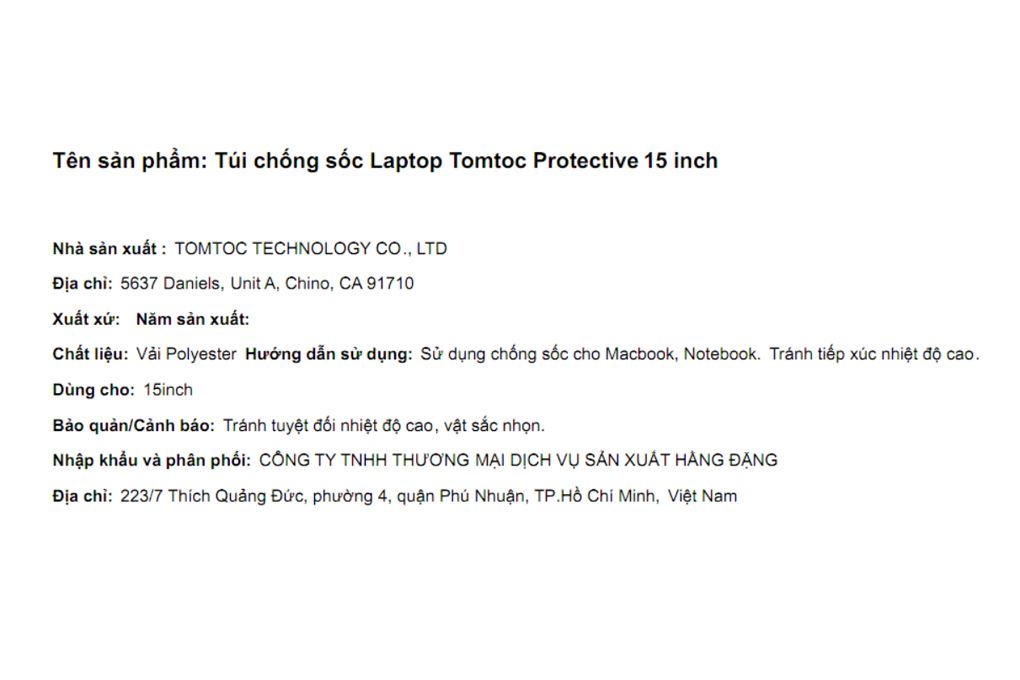 Túi chống sốc Laptop 15 inch Tomtoc Protective - 4