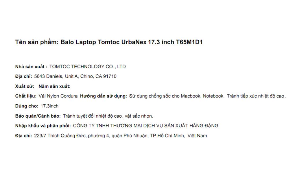 Balo Laptop 17.3 inch Tomtoc UrbaNex T65M1D1 - 5