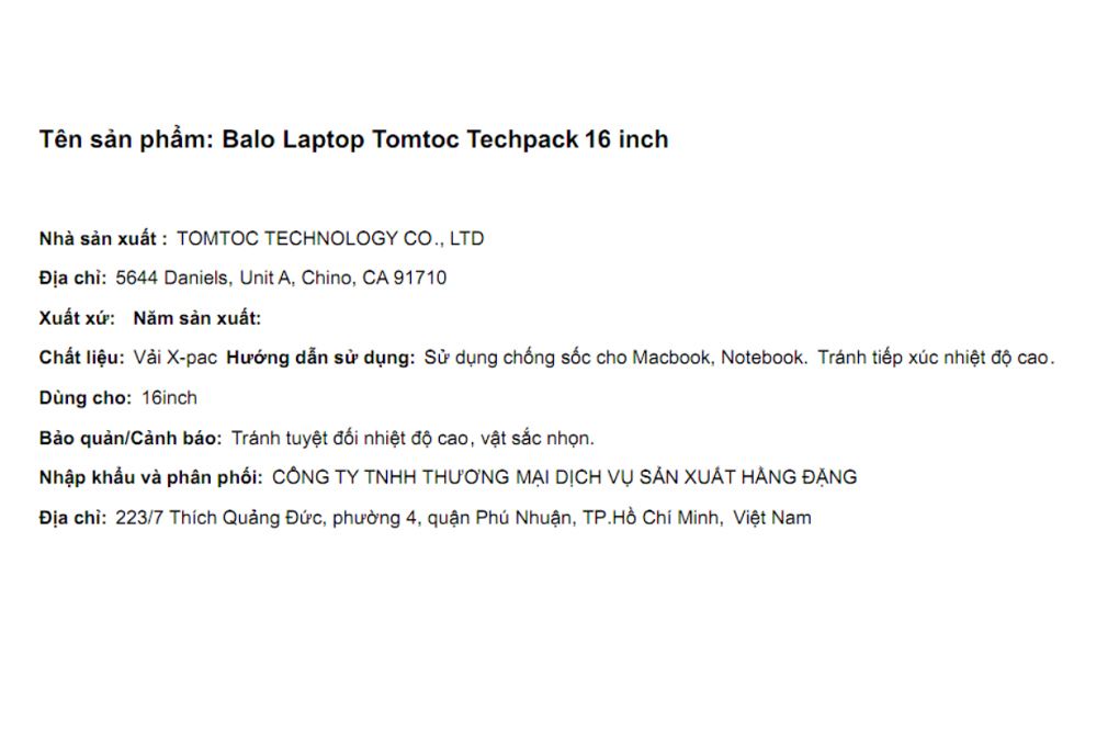 Balo Laptop 16 inch Tomtoc Techpack T73S1D1 - 5