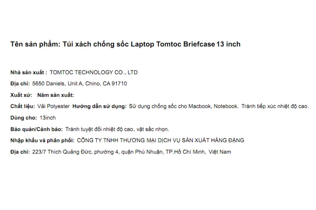 Túi xách chống sốc Laptop 13 inch Tomtoc Briefcase - 4