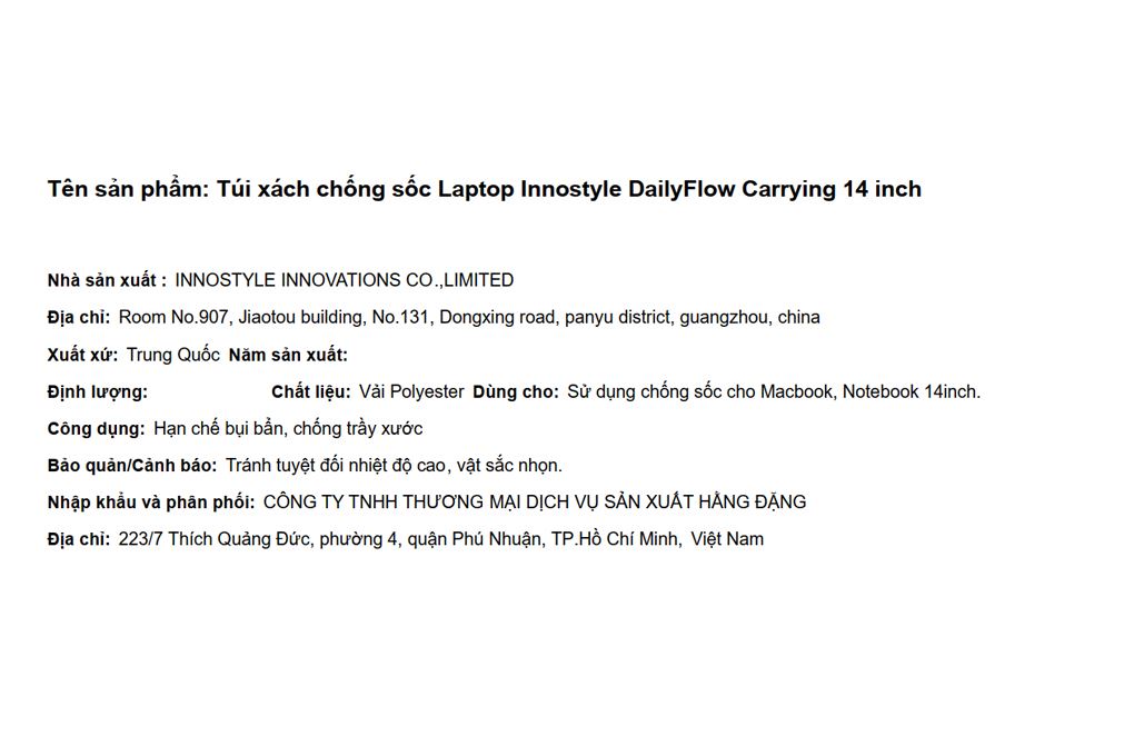 Túi xách chống sốc Laptop 14 inch Innostyle DailyFlow Carrying S100 Xám - 4