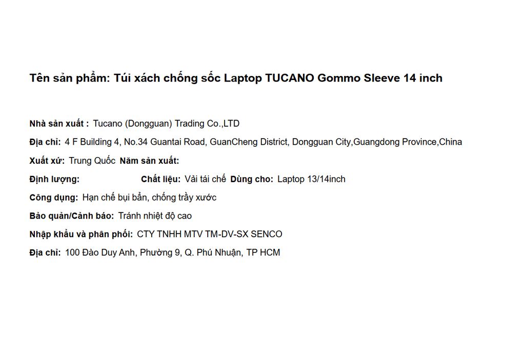 Túi chống sốc Laptop 14 inch Tucano Gommo Sleeve - 4