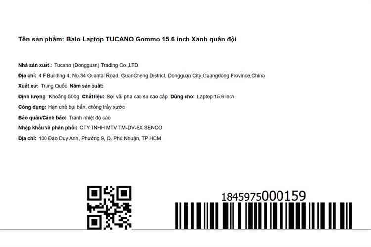 Balo Laptop 15.6 inch Tucano Gommo Màu Xanh bộ đội