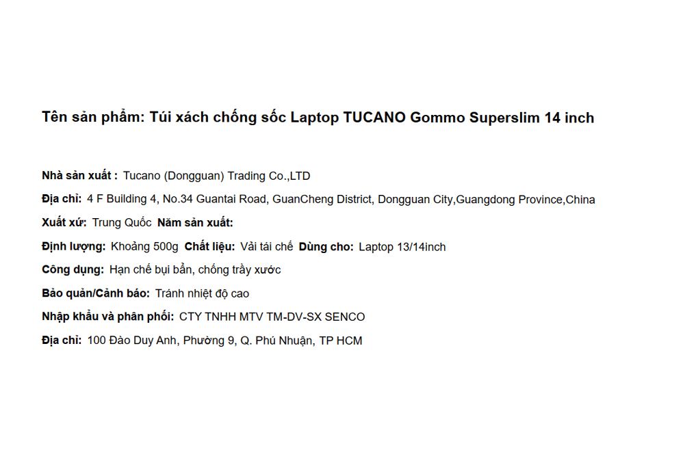 Túi xách chống sốc Laptop 14 inch Tucano Gommo Superslim Màu Vàng