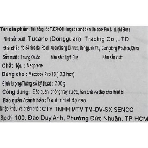 Túi chống sốc Macbook Pro 13.3 inch TUCANO Melange Second Skin - Xanh Màu Xanh Đậm