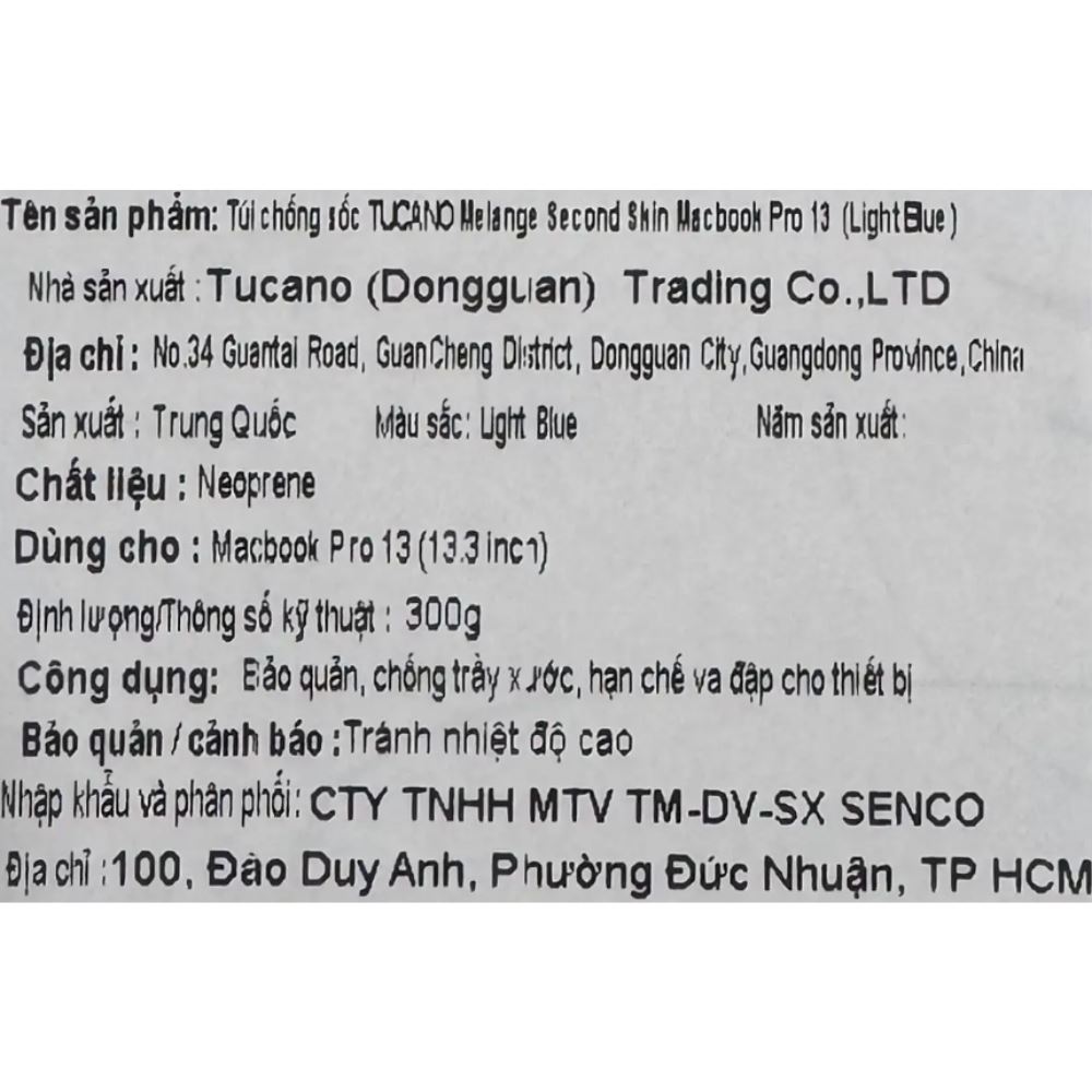Túi chống sốc Macbook Pro 13.3 inch TUCANO Melange Second Skin - Xanh - 6