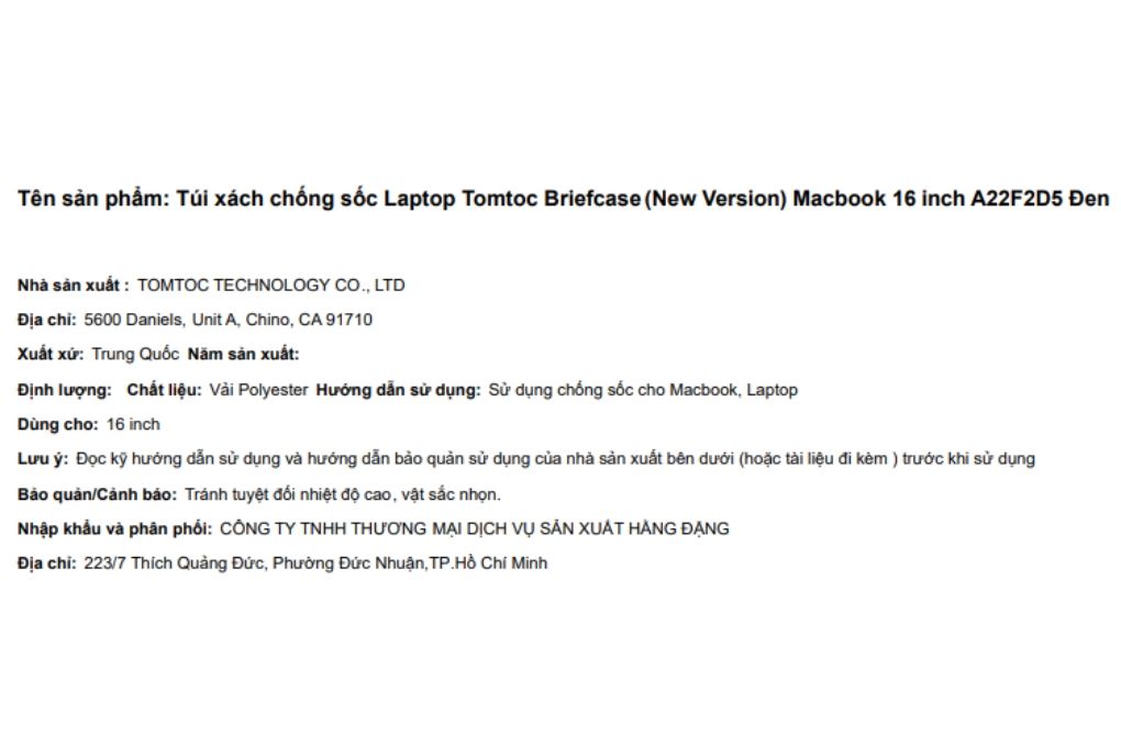 Túi xách chống sốc Macbook 16 inch Tomtoc Briefcase A22F2 - 5
