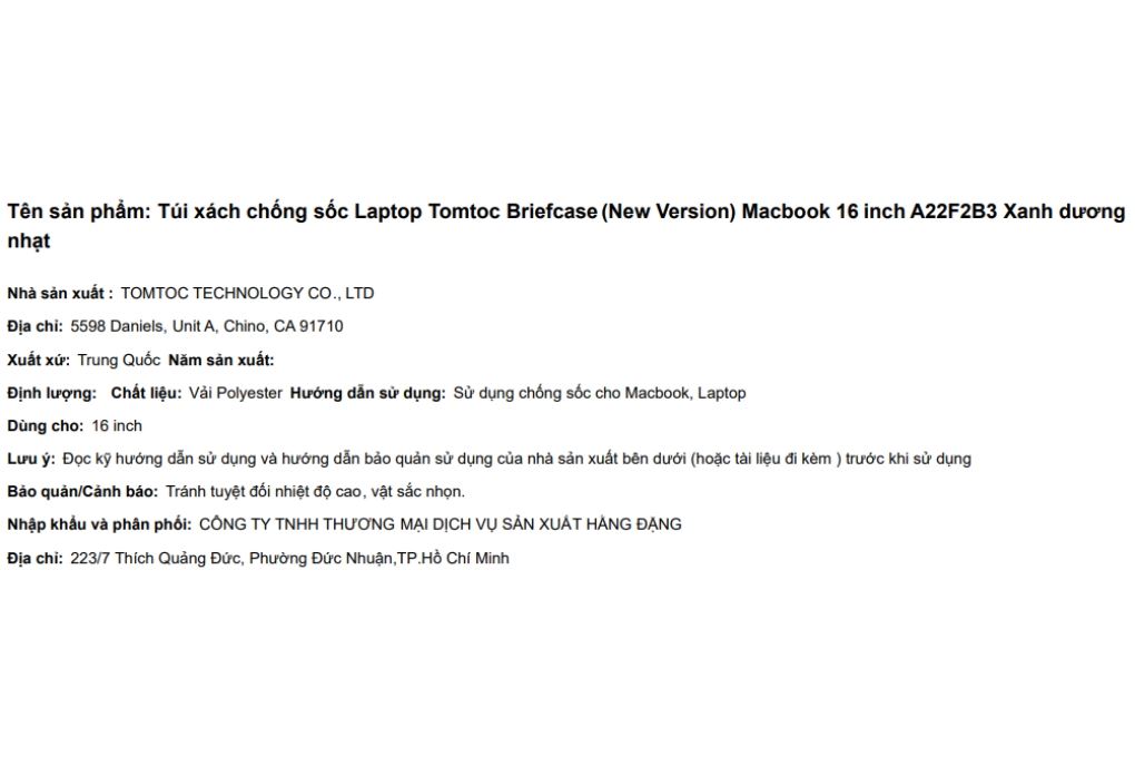 Túi xách chống sốc Macbook 16 inch Tomtoc Briefcase A22F2 - 5