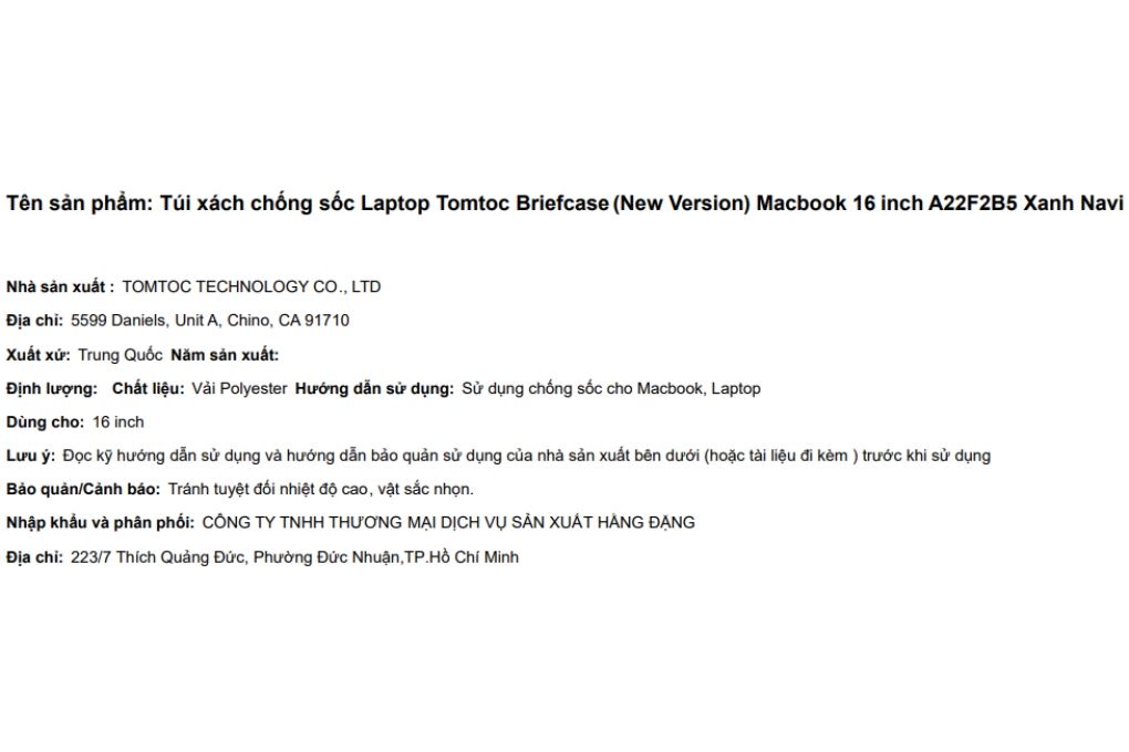 Túi xách chống sốc Macbook 16 inch Tomtoc Briefcase A22F2 - 5