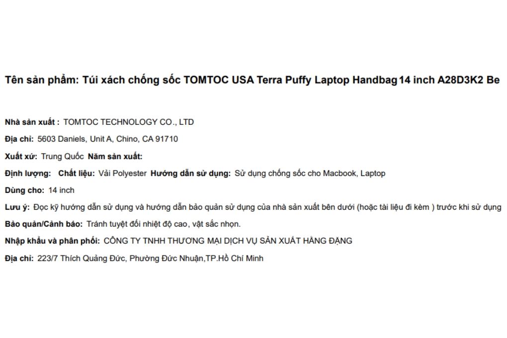 Túi xách chống sốc Laptop Handbag 14 inch Tomtoc USA Terra Puffy A28D3 - 5