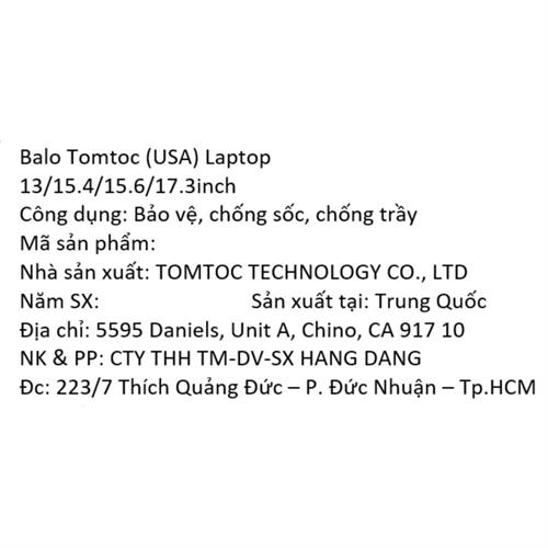 Balo chống sốc laptop 16 inch Tomtoc T73M1D1 Đen Màu Đen