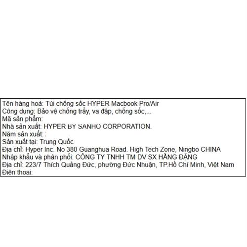 Túi chống sốc Macbook 14 inch Hypershield Stand & Go Sleeve HS595-14B Màu Đen