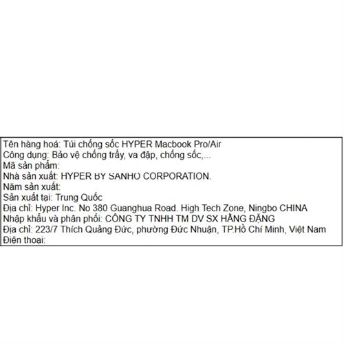 Túi chống sốc Macbook 16 inch Hypershield Stand & Go Sleeve HS595-16B Màu Đen