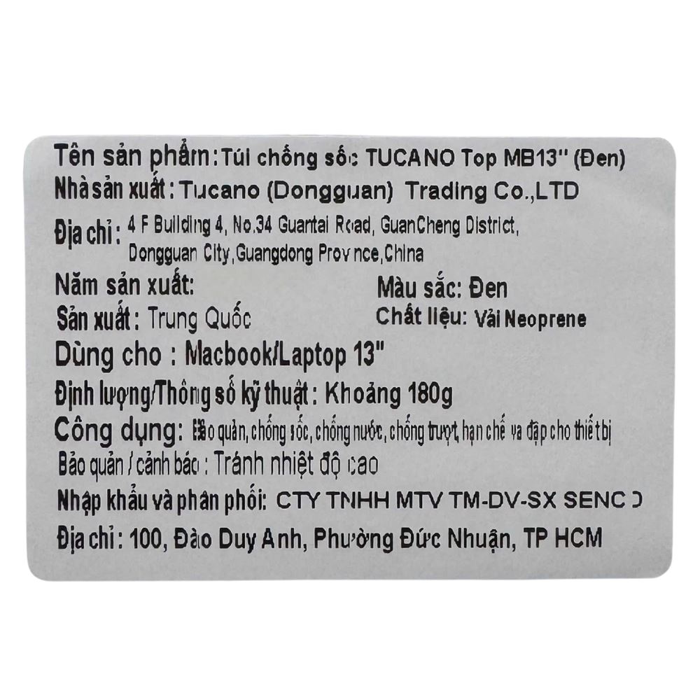 Túi chống sốc Laptop 13 inch TUCANO Top Second Skin BFTMB13-BK - Đen - 3
