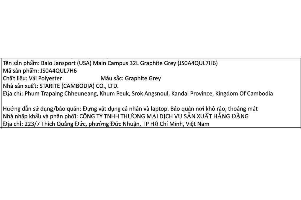 Balo Laptop 15 inch Jansport Main Campus 32L Xám Màu Xám