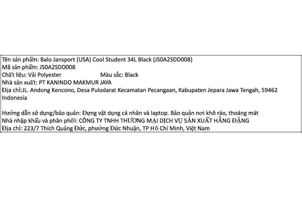Balo Laptop 15 inch Jansport Cool Student 34L Đen Màu Đen