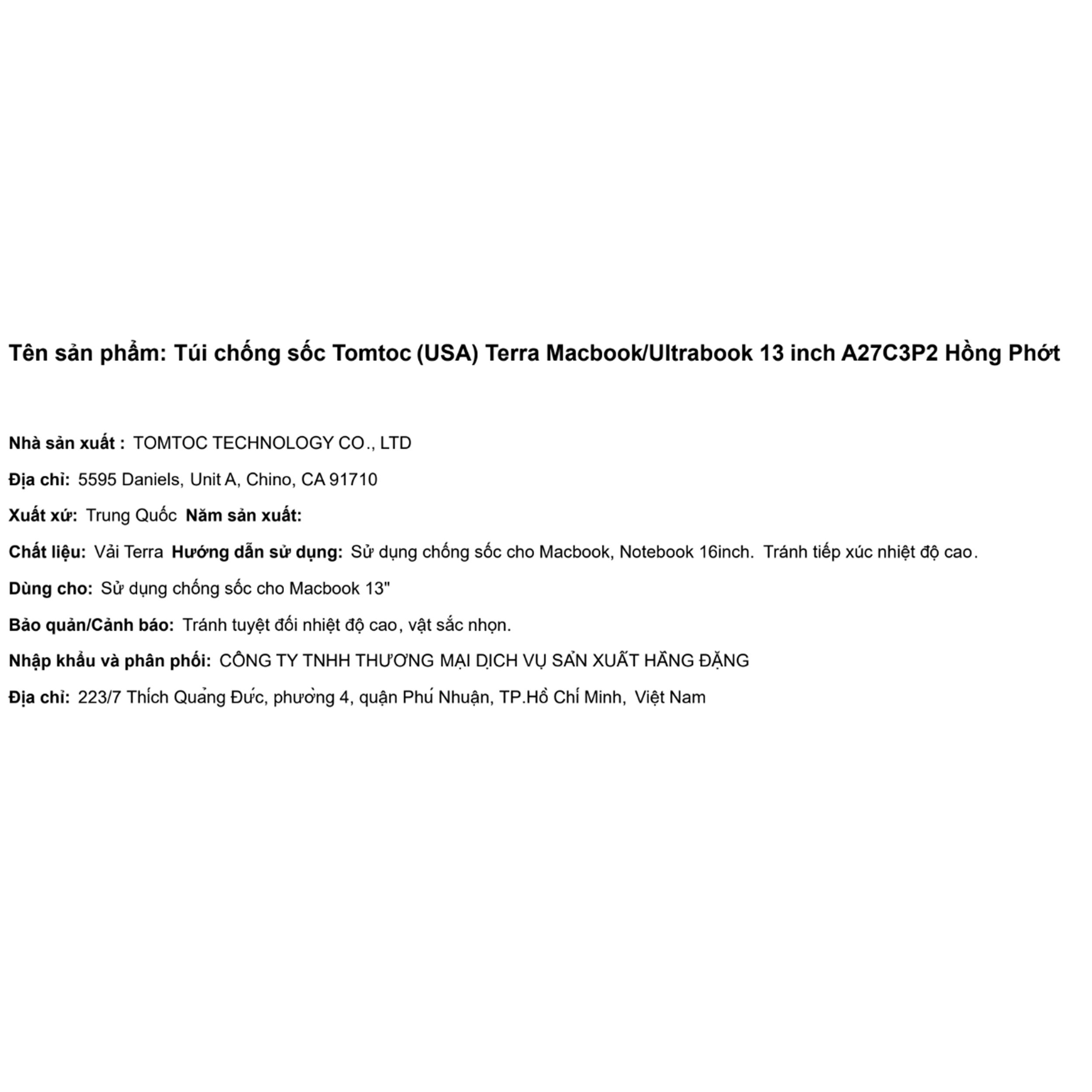 Túi chống sốc Macbook/Ultrabook 13 inch Tomtoc (USA) Terra A27C3 - 6